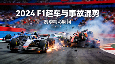 F1赛车2024赛季超车与事故瞬间混剪视频
