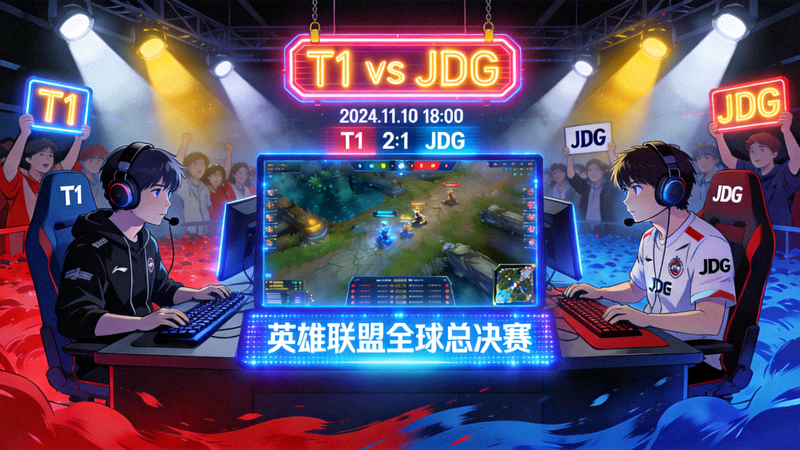 英雄联盟全球总决赛T1对阵JDG电竞直播